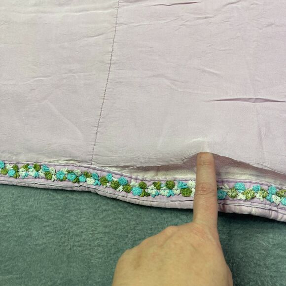 Vintage Baby Quilt Hand Embroidered Animals Pastel Crib Blanket Handmade 36x30 - Picture 13 of 16